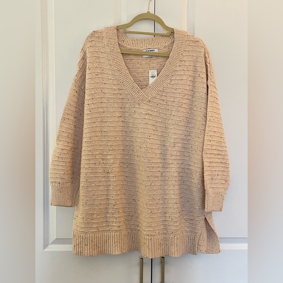 NWT! Old Navy Speckled Textured Rib-Knit Cream Cotton Tunic Sweater. Size 2x! - Picture 7 of 16